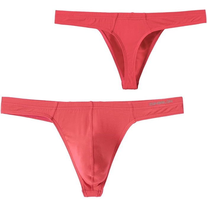 Танга для чоловіків BIATWOWR з еластичного матеріалу без етикетки, червоний (XXL)