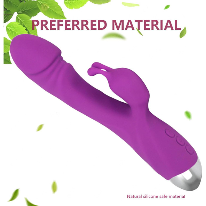 Вібратор для жінок Klitoris та G-точка, Rabbit Silikon, 10 режимів, анальний дildo, реалістичний секс-іграшка, фіолетовий