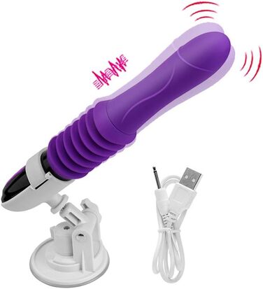 Автоматичний мастурбатор-пістолет з 10 режимами вібрації, телескопічною функцією, реалістичним заходом. Іграшка для дорослих для жінок, фіолетовий