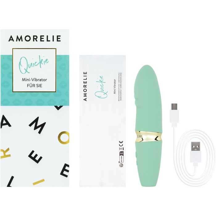 Вібратор AMORELIE Quickie для G-точки, 15 см, зелений | Водостійкий, з акумулятором