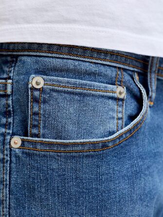Чоловічі джинси Jack & Jones JJIClark Basic Straight синього кольору, прямий крій, Blue Denim (32W / 32L)