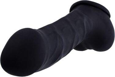 Чохол для статевого члена з латексу, чорний, 15 см - з великим мошонкою та вираженою головкою, MADE IN GERMANY