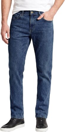 Чоловічі джинси Runcati Slim Fit з бавовни та стрейч, однотонні сині штани для повсякденного та ділового стилю, 34W / 32L