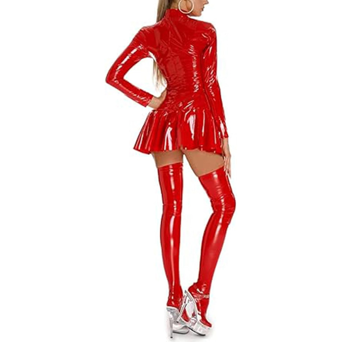 Латексний жіночий боді з відкритими плечима, XL - Sexy Wetlook Clubwear для вечірок та косплею