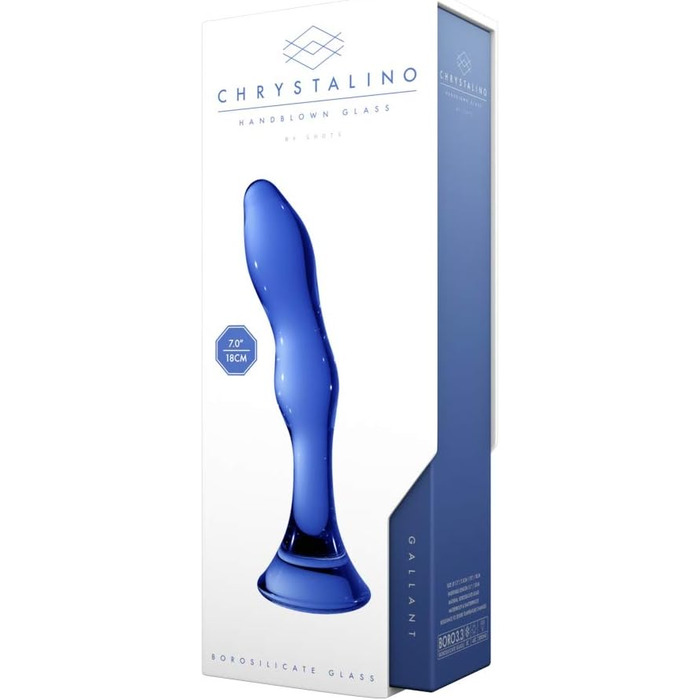 Ділт з боросилікатного скла Shots Chrystalino Galant, блакитний, 15 см