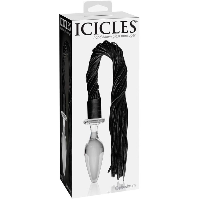 Масажер скляний ручної витримки PIPEDREAM Icicles No 29, блакитний (білий, 361)