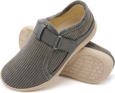 Жіночі домашні капці Scurtain Extra Wide з липучкою, протиковзкі, сірі (розмір 43 EU, широка колодка)