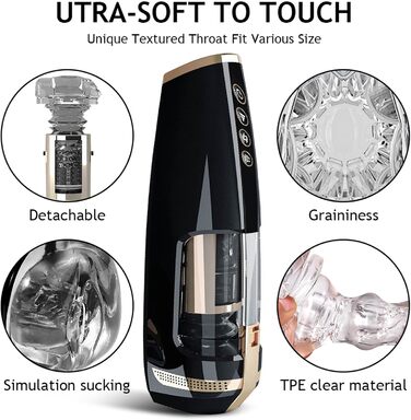 Масажер для чоловіків ChicLSQ 3Teleskopні швидкості, 5 режимів, автоматичний нагрів, електричний секс-іграшка