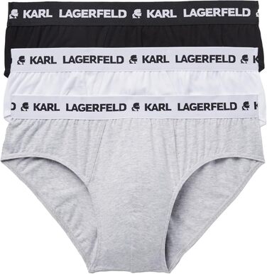 Чоловіча футболка Karl Lagerfeld з логотипом (X3), чорна (S, чорний/білий/сірий)