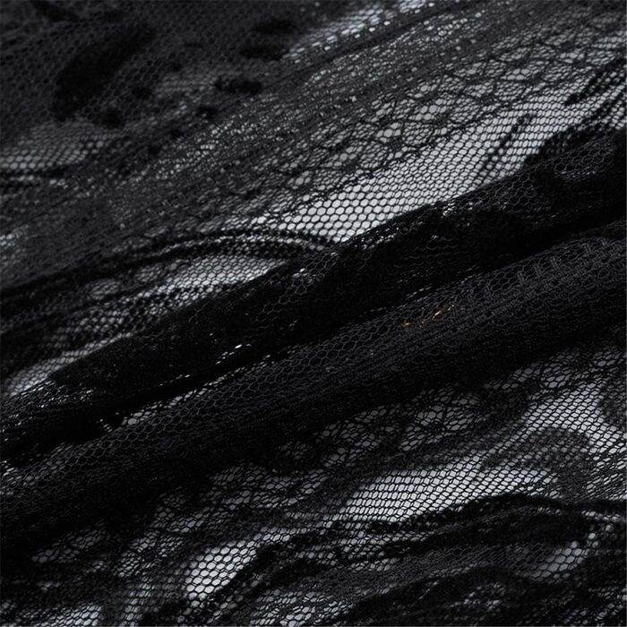 Чоловіча сорочка Deepsko з мереживом, прозора, літня, чорна