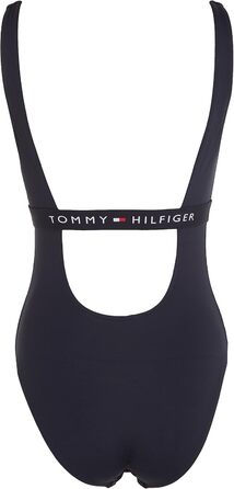 Купальник жіночий Tommy Hilfiger суцільний з вирізами XL блакитний (Desert Sky)