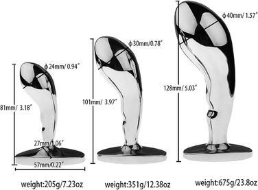 Анальний дildo з нержавіючої сталі з безпечною основою (L) - масажер простати, секс-іграшка для чоловіків та жінок