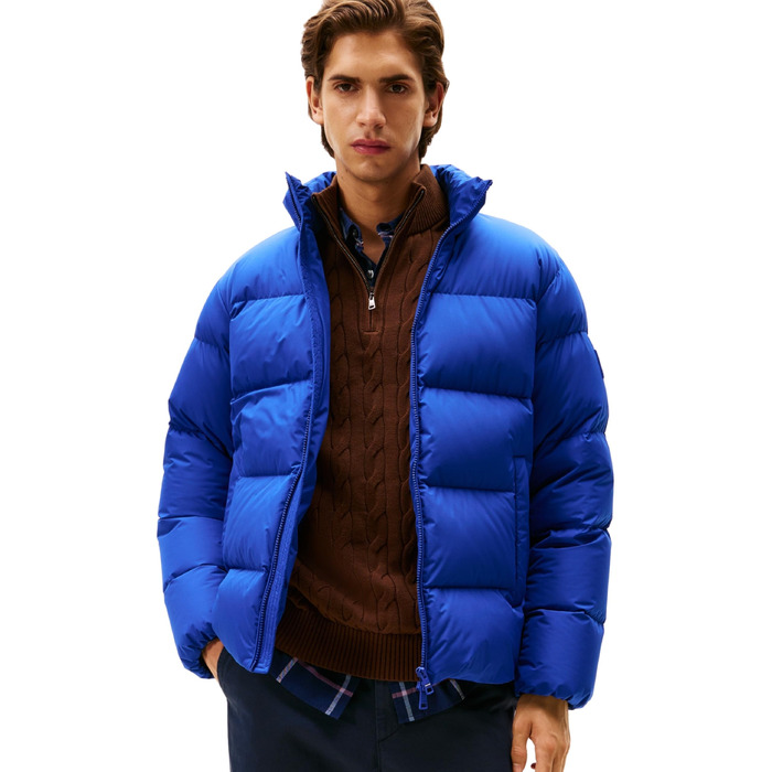 Чоловіча пуховика Tommy Hilfiger Down Stand з коміром-стійкою, синя (Wedge Blue), розмір M