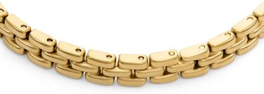 Чоловічий браслет Fossil зі сталі та шкіри з розкладним замком, колір Butter-Gold