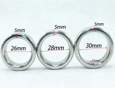 Розширювач сечоводу з нержавіючої сталі, набір: 3 шт. (діаметри 30 мм), з кульками, металевий катетер, пеніс-плаг, кільця на пеніс (2 шт.), розширювач сечоводу для чоловіків