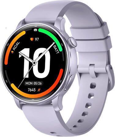 Жіночий смарт-годинник з AMOLED сенсорним екраном, GPS та водонепроникністю 3ATM, фітнес-трекер з вимірюванням HR/SpO2, 110+ спортивних режимів (фіолетовий)