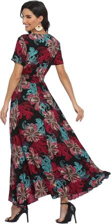 Сукня максі А-силуету VintageClothing жіноча чорно-квіткова (S)