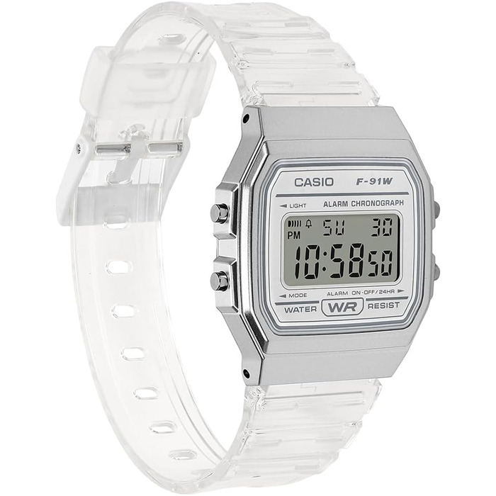 Цифровий унісекс годинник Casio Collection у прозорому корпусі