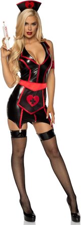 Костюм медсестри Leg Avenue Naughty Nurse чорний, червоний (XS)