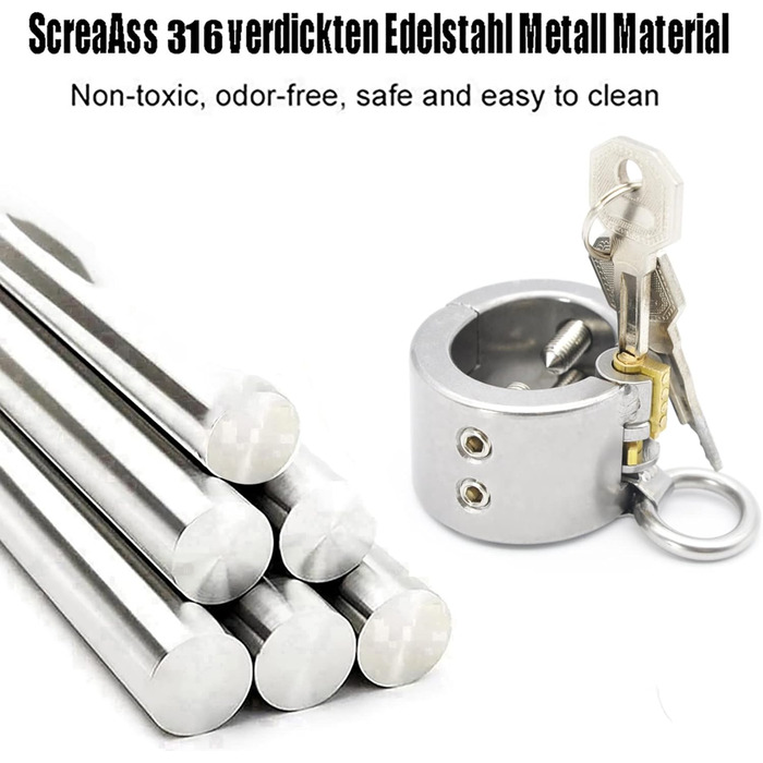 Металевий ходовий розтягувач з 4 шипами та замками. Набір для чоловіків. Сріблястий колір. Інтимні іграшки для дорослих.