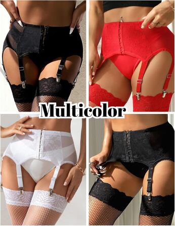 Гіртер (стрінг) з широким поясом Comeondear для жінок, розмір M-L, чорний. Комплект спідньої білизни з мереживом, 6 регульованих кліпсів, для пишних жінок, висока талія.