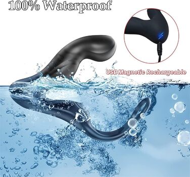 Анальний вібратор з силікону 3 в 1 з кільцем для пениса та пультом керування, масажер простати, для чоловіків та пар