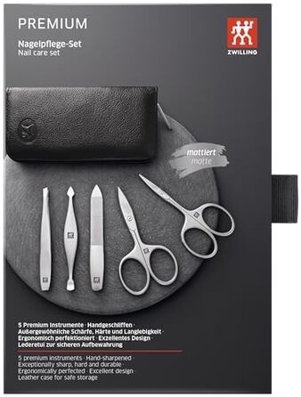 Набір для манікюру та педикюру Zwilling Twinox (5 предметів) у шкіряному чохлі Yakleder, чорний