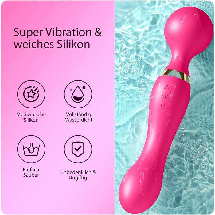 Вібратор дилда для жінок, G-точка, стимуляція клітора, 8 режимів, рожевий колір