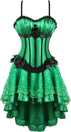 Жіночий корсет-чокер з квітковим принтом, великі розміри, готичний стиль, вінтаж, зелений, #2 XL