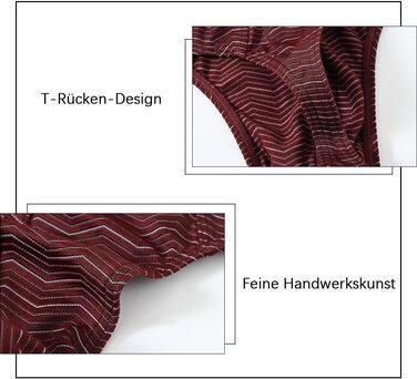 Чоловічі стрінги BIATWOWR з вирізом на спині - сексуальна, дихаюча та зручна білизна, темно-червоний, чорний, білий, 3XL