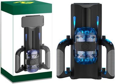 Електричний мастурбатор з подвійним руків'ям для чоловіків – реалістична вагіна, чорний колір