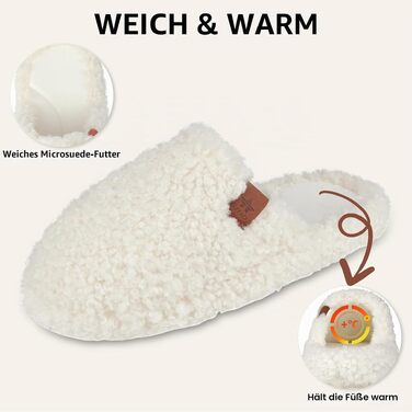 Жіночі м'які капці для дому з ефектом пам'яті (Memory Foam), плюшеві та комфортні, бежеві, розмір 38/39 EU