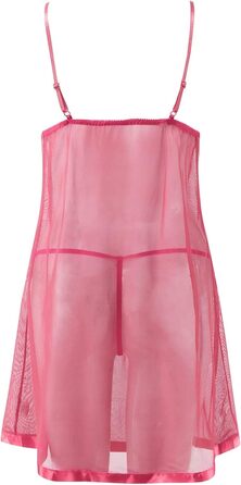 SRZYMJ: Сексуальна нічна сорочка-балеїна з мережива для жінок, прозора, з танго, нічна сорочка, спідня білизна, рожевий (A5-hot Rosa), 3XL