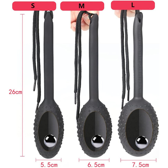 Силіконовий анальний плагін JPGeil зі сталевою кулею: анальний плагін, дилататор, аналдільдо, S/M/L, для чоловіків та жінок