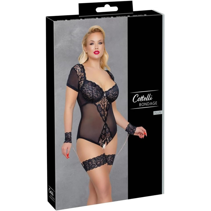 Корсет для бондейджу Cottelli Bondage Body (Чорний, 95D/2XL)