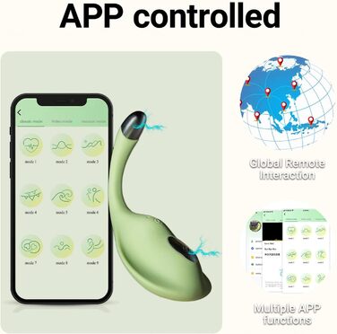Вібратор з дистанційним керуванням, керування через додаток, 9 режимів, для жінок, кліторальний, портативний, фіолетовий