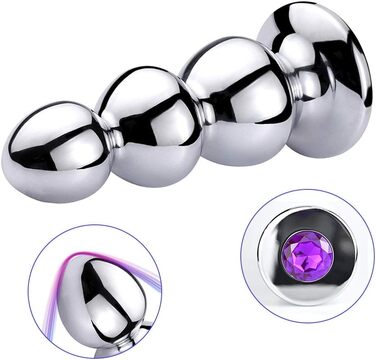 Анальний плагін з нержавіючої сталі з кулями - іграшка для дорослих, SM для жінок, пар, чоловіків