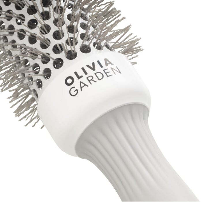 Кругла щітка для волосся Olivia Garden Expert Blowout Shine, 35 мм, біло-сіра