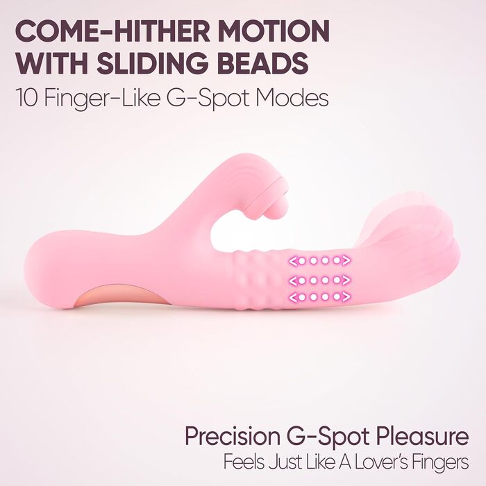 Вібратор для тіла SE LOVE Rabbit ComePlay, рожевий - подвійна стимуляція, перламутрові кульки