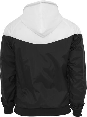 Чоловічий віндбрейкер Urban Classics Arrow Windrunner з капюшоном, демісезонна куртка з кольоровими блоками, чорно-біла, розмір M