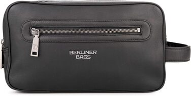Шкіряна косметичка для подорожей Berliner Bags Vintage Kulturbeutel Max, велика сумка для аксесуарів та гігієни з 2 відділеннями, унісекс — Коричневий/Чорний
