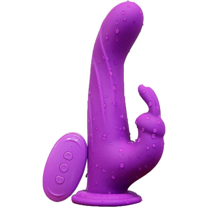 Вібратор для жінок NAIXBTY Rabbit з 2 моторами для стимуляції G-точки. Силіконовий, водонепроникний, тихий. Колір: фіолетовий