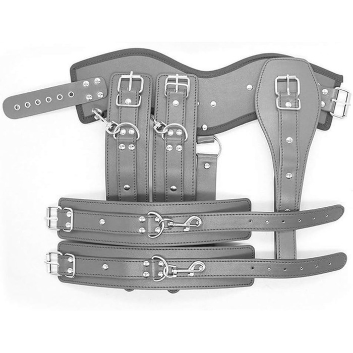 Жіночий боді-нагрудник Hanyi з штучної шкіри та наручниками, регульований, фетиш, відкритий корсет, чорний