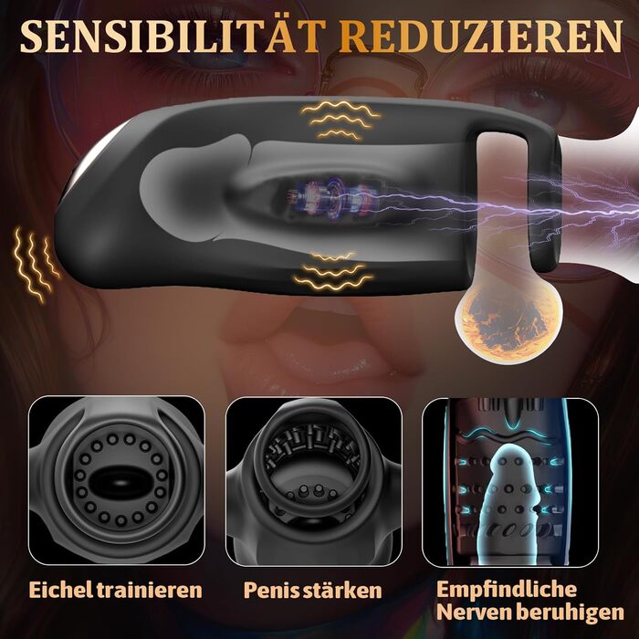 Мастурбатор для чоловіків LYAMais з керуванням через додаток, 9 режимів, вібратор пеніса, тренажер, стимуляція головки, сексуальна іграшка, тихий оральний секс, кишеньковий мастурбатор