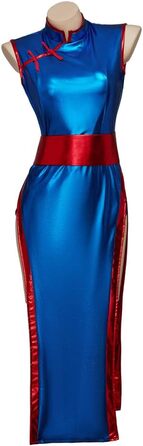 Костюм для косплею iSHOWcos Chi Chi - Чонгсам, сексуальне синє плаття, костюм на Хелловін, 3XL