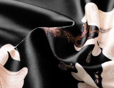 Халат жіночий літній квітковий Babeyond, сатиновий, короткий, пляжний, універсальний розмір (зелений, чорний)