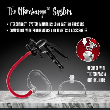 Насос для вагінального масажу Temptasia Vagina Vulva з тригером, для максимального вакууму, з простими компонентами для вивільнення, підвищене відчуття, покращене жіноче задоволення