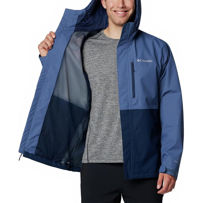 Чоловіча водонепроникна куртка Columbia Hikebound II, темно-сіра з синім (Dark Mountain/Collegiate Navy), розмір M