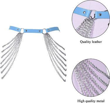 Жіночий корсет-тягач з шкіри BANSSGOTH, пояс-ремiнь, стринги, панковський стиль, для фестивалів та рейвів, великі розміри, блакитний