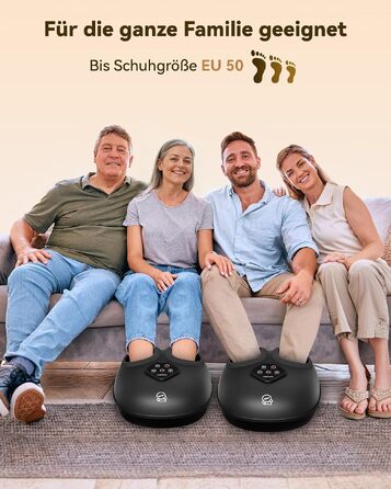 Електричний масажер для ніг COMFIER з функцією підігріву, модель 2026 Black-5425